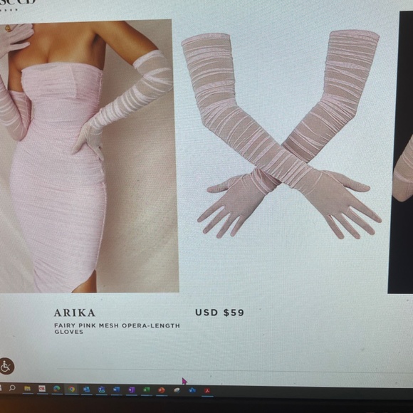 House of CB Sofia Fairy Pink Dress with Akira Fairy Pink Gloves SET - Picture 4 of 4